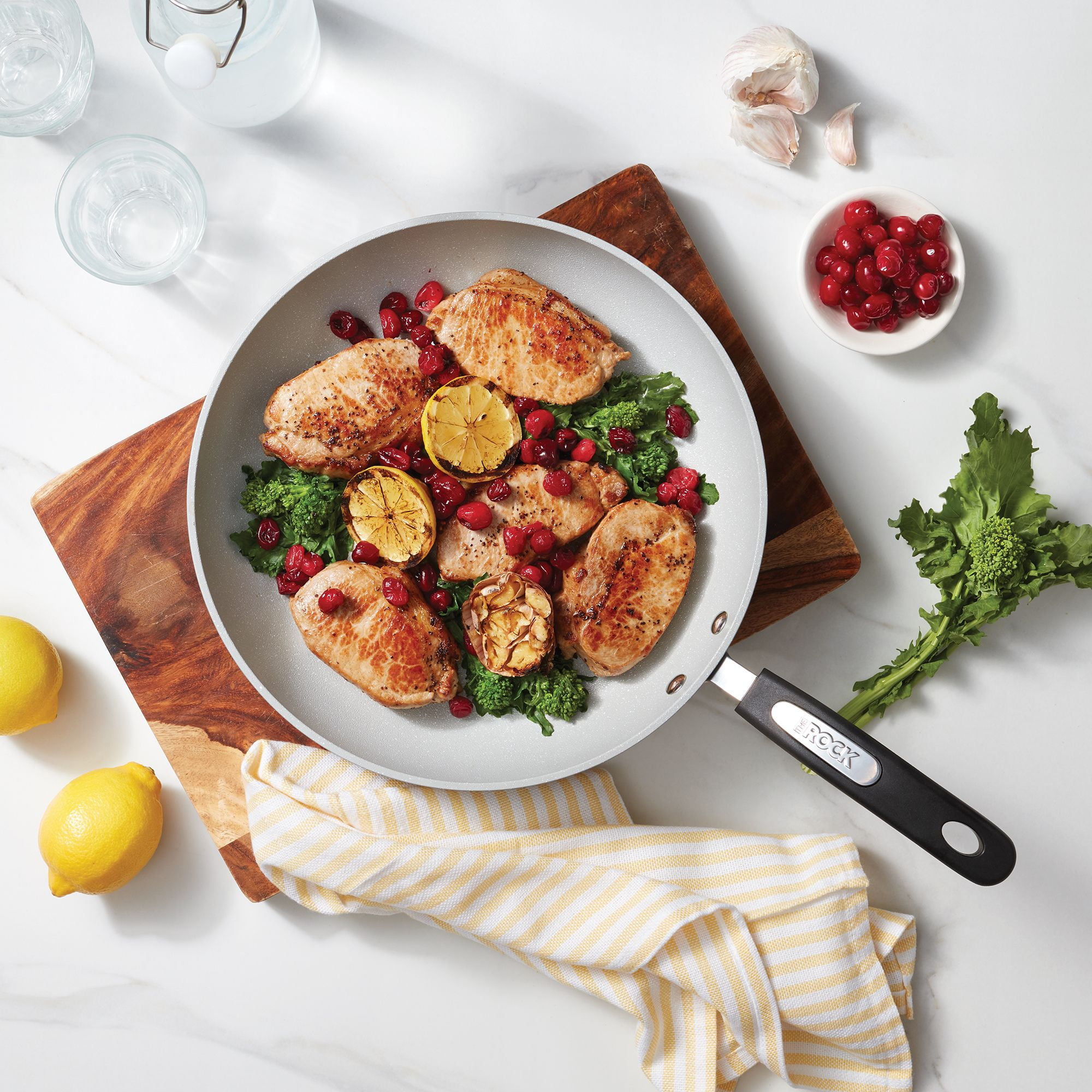 Starfrit The Rock Terra Non-Stick Frypan, 8" (20cm) Diameter, Ceramic PFOA Free Coating, Thick aluminum base, Sage