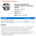 thumbnail image 2 of Rear Brake Pad and Rotor Kit - Compatible with 2005 - 2007 Mercury Montego 2006, 2 of 2