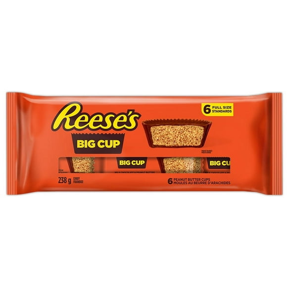 Emballages de 6 MOULES AU BEURRE D'ARACHIDES REESE'S BIG CUPS 238 g 238g