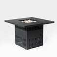 thumbnail image 5 of 34-Inch Steel Outdoor Gas Fire Pit Table with Lava Rocks - 50,000 BTU Patio Heater for Deck, Garden, All-Weather 2-in-1 Fire Pit and Coffee Table (Black), 5 of 7