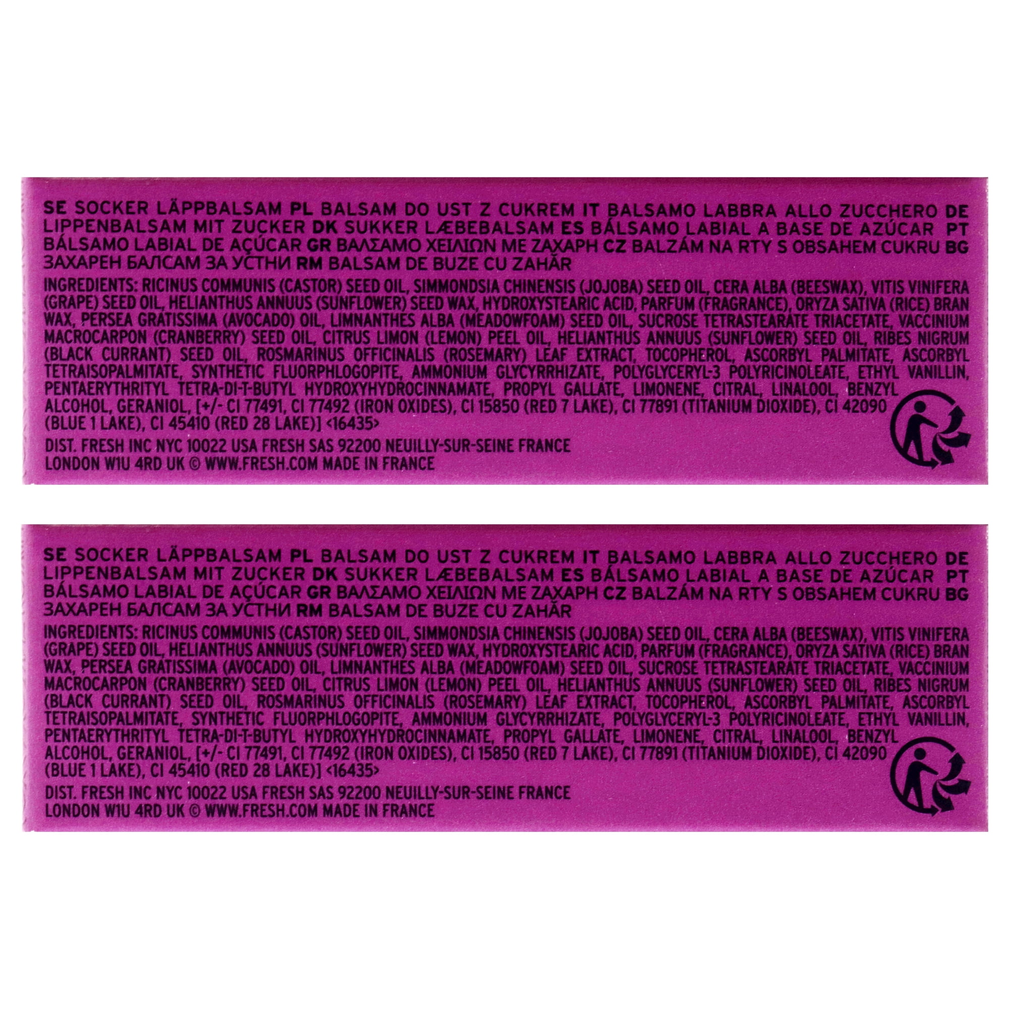 Fresh Sugar Lip Treatment - Berry - Pack of 2 , 0.15 oz Lip Treatment