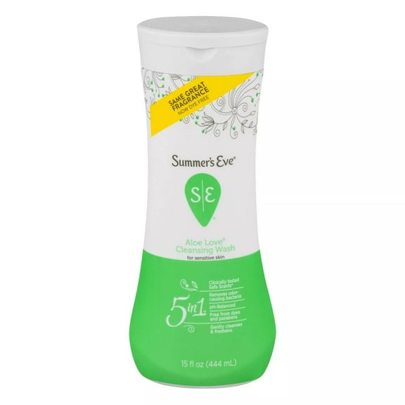 Summer's Eve Sensitive Skin Cleansing Wash, Aloe Love, 15 fl oz