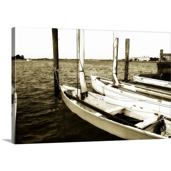 Great BIG Canvas | "Skiffs III" Canvas Wall Art - 24x16