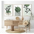 thumbnail image 4 of Mid Century Modern Wall Art Set of 3 Sage Green Canvas Wall Art Boho Prints Green Wall Decor Black Beige Abstract Wall Art Picture Mid Century Painting for Living Room Bedroom 12x16 Inch UNFRAMED, 4 of 6