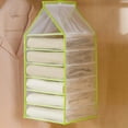 thumbnail image 6 of White & Green PVC Hanging Closet Organizer with 6 Compartments 50x25x22cm Space-Saving Storage Shelves Clothes & Accessory Organizer for Small Closets, 6 of 6