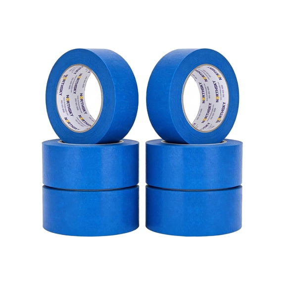 NORTHSKY 6 Rolls Painters Tape, 2" x 60 yds, Blue, Masking Tape, Paint Tape for Multi-Purpose, Painting, Labeling, DIY Crafts Arts, Decoration (360 Total Yards)