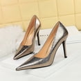 thumbnail image 3 of Zapatos de tacón alto y puntiagudo para mujer, de estilo nuevo, para banquetes, de primavera, para boda y novia, 3 of 5