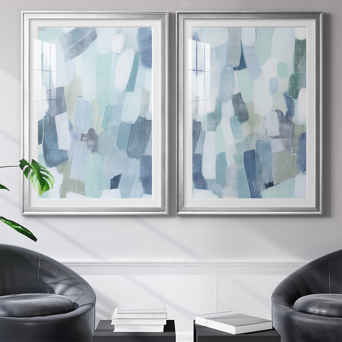 Wexford Home Dusky Gale I Premium Framed Print, 22.5" x 30.5" - Ready to Hang, Silver (Set of 2)
