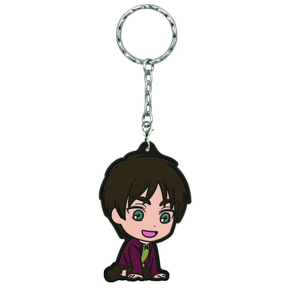 Banpresto Attack on Titan Eren Yeager Kyun-Chara Illustrations Rubber Key Chain