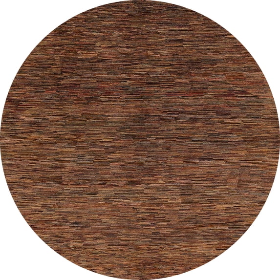 Ahgly Company Indoor Round Abstract Red Abstract Area Rugs, 5' Round