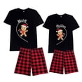 thumbnail image 2 of LuLiaMenton Matching Couples Christmas Pajamas Gingerbread Red Plaid Short Sleeve Shorts Set, 2 of 6