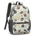 thumbnail image 2 of Football Helmet Beige Pattern 17" School Backpacks for Teens,Waterproof Oxford Fabric,S-Shape Padded Straps for School,Travel,Hiking,Camping, 2 of 6