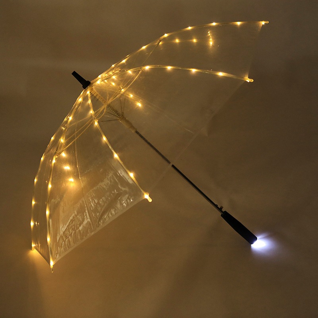 clear umbrella with led lights