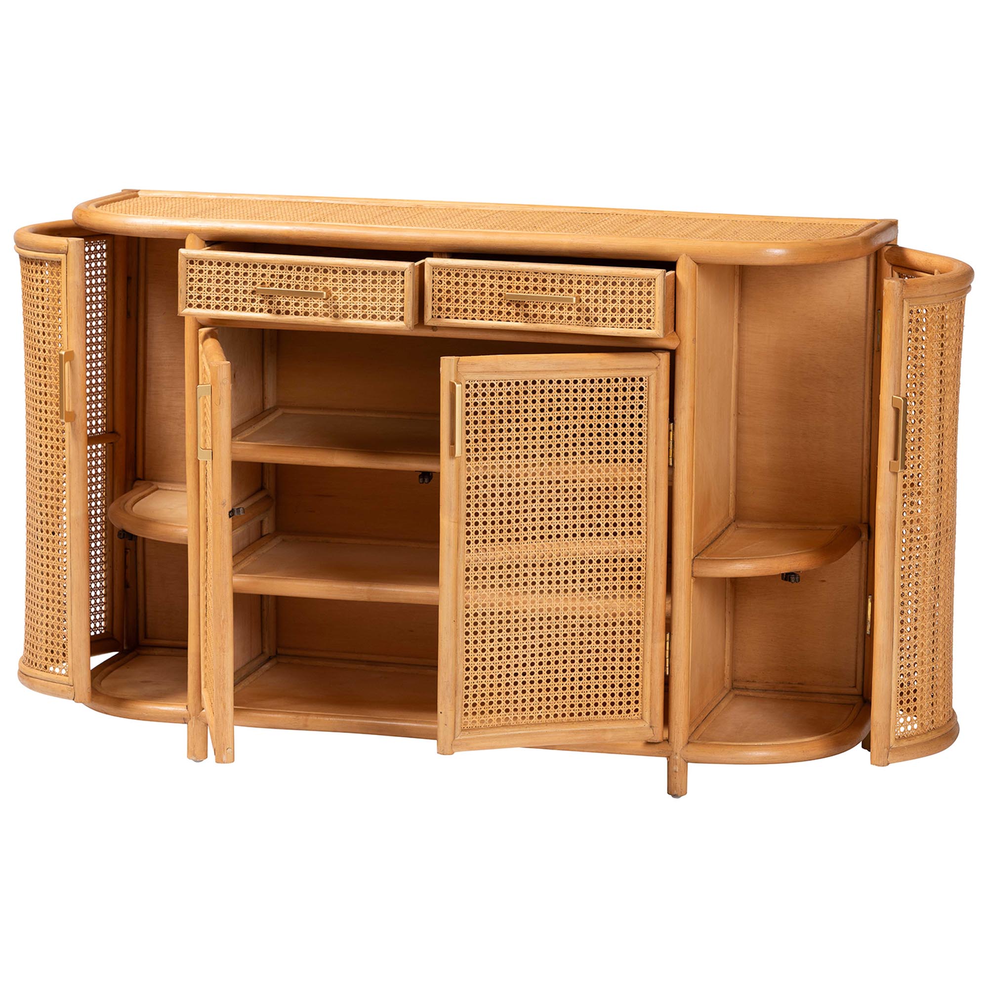 bali & pari McKenna Boho Sideboard, 2-Drawer, Light Honey