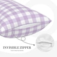 thumbnail image 5 of Fotbe Purple Checkboard Pillow Cases - Envelope Closure - Luxury, Extra Soft, Cooling Pillow Covers - Wrinkle, Fade, Stain Resistant-20"x30", 5 of 9