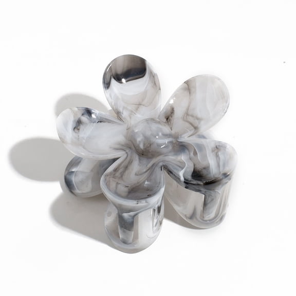 3pcs Gradient color Plastic Claw Hair Clips for Women Flower Light Grey 73x70mm