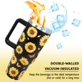 thumbnail image 5 of Sunflower Tumbler 40 Oz, Flower Sunflower Cup Water Bottle, Double Vacuum Leak Proof Coffee Travel Mug, Pioneer Women Tumbler, Sunflower Gifts for Women Mom Her, Sunflower Office Supplies Decor Stuff, 5 of 6