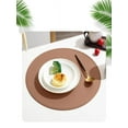 thumbnail image 4 of WNFJR Round Faux Leather Placemat - Solid Color for Kitchen Table and Coffee Mats, Easy to Clean (Set of 1), 4 of 5