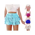thumbnail image 3 of Rdhnmea Women's Fashion Mini Skirts Metallic Drawstring High Waist Skirts, 3 of 7