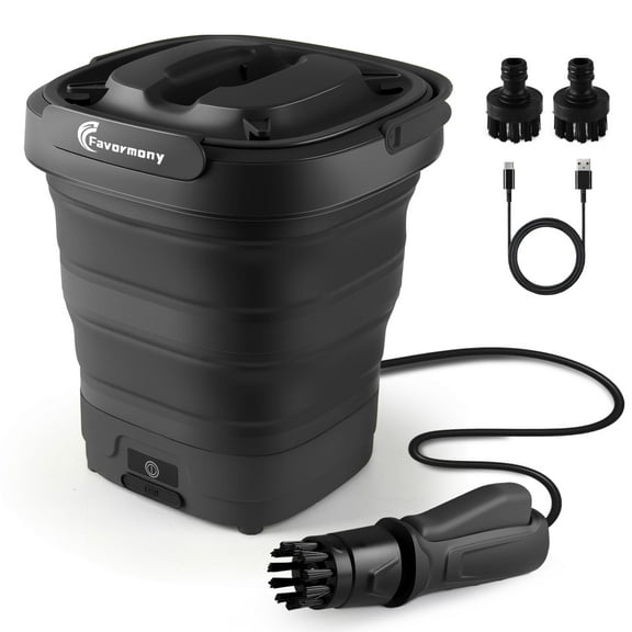 LovoIn | Fold Cordless Electric Pressure Washer w/1Gal Tank, 3-in-1 Nozzle, Max 290PSI, Type-C Charging, Portable Sprayer Washer for Camping, Pet Cleaning - Black