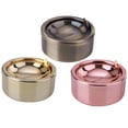 thumbnail image 2 of Windfall Outdoor Ashtray with Lid for Cigarettes,Stainless Steel Windproof/Rainproof Ashtray for Outside Home Table Home Stainless Steel Windproof Round Shape Smokeless Ashtray Rotation With Lid, 2 of 2