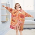 thumbnail image 5 of FORMRS Wearable Blanket Hoodie with Sleeves for Kids Cozy Flannel Sweatshirt, Pink Flowers, 5 of 7