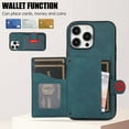 thumbnail image 2 of ELEHOLD Luxury Wallet Case for iPhone 14 Pro Max 6.7" with Card Holders Magnetic Closure Kickstand Function Shockproof Purse Case with Detachable Crossbody Shoulder Strap,Green, 2 of 7