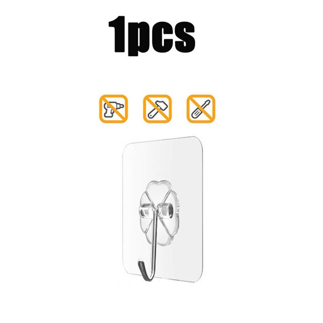 Ganchos de pared transparentes, colgadores de pared de puerta autoadhesivos fuertes, ganchos de almacenamiento para el hogar, ventosa, soporte de gancho de carga pesada Tan Jianjun unisex