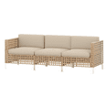 thumbnail image 2 of YODOLLA 3-Piece Patio Sectional Sofa Boho Style Rattan Wicker 3-Seater Sofa Couch In Beige, 2 of 7