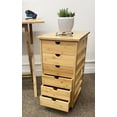 thumbnail image 6 of Bamboo 6 Drawer Rolling Utility Cart, Natural, 6 of 6