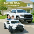 thumbnail image 6 of 2 Seater Ride on Cars for Kids, RAM 1500 Extra large Real 24V Powered Ride on Toys with Remote Control, LED Light, MP3 Player, Electric Vehicles Ride on Truck for Boys Girls Gifts, White, 6 of 10