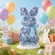 thumbnail image 3 of Decoraciones de Pascua, adornos de Pascua, regalos de Pascua, decoración de conejito de Pascua con hortensias azules, 20 cm, figura de conejito floral artificial con lazo, decoración de mesa para el h, 3 of 5