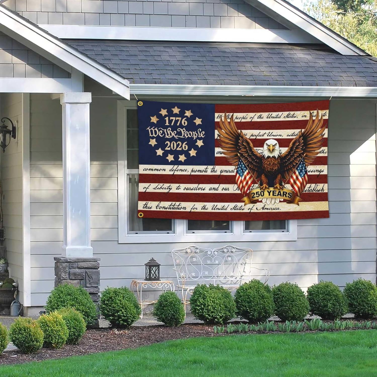 3Ply Double Sided 3x5 FT 250 Year American Anniversary Flag 250th Anniversary USA Patriotic Betsy Ross We The People 1776 Flag for Outside 4th of July Decorations