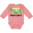 thumbnail image 3 of Inktastic Montana Lake and Trees in Bear Silhouette Boys or Girls Long Sleeve Baby Bodysuit, 3 of 5