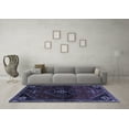 thumbnail image 3 of Ahgly Company Machine Washable Indoor Square Persian Blue Traditional Area Rugs, 5' Square, 3 of 4
