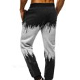 thumbnail image 3 of Pantalones largos para hombre, con cordón ajustable en degradado, cintura elástica, informales, con pies atados, pantalones deportivos de poliéster para hombre., 3 of 5