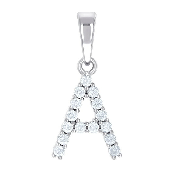 925 Sterling Silver Unisex 0.47ct Moissanite Letter Name Personalized Monogram Initial A Alphabet Charm Pendant Necklace