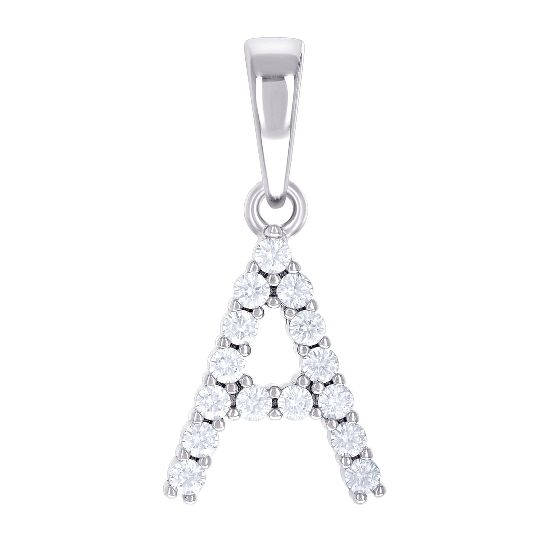 925 Sterling Silver Unisex 0.47ct Moissanite Letter Name Personalized Monogram Initial A Alphabet Charm Pendant Necklace