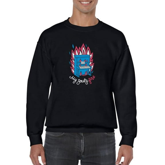 My Soul's Fire Piano Sweatshirt Men -Image by Shutterstock, Male Small