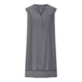 thumbnail image 6 of ITSAME Women's Cotton Linen Dress, V Neck Loose Comfy Sleeveless Summer Casual Mini Dresses Gray 2XL, 6 of 6