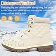 thumbnail image 3 of Yolufagy Winter Hiking Boots Women Waterproof Snow Ankle Booties Work Boots Warm Fur Lined Trekking Shoes Winter Lace up Booties for Women Beige, 3 of 6