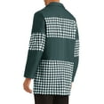 thumbnail image 3 of INSPIRE CHIC Houndstooth Overcoat for Men's Single Breasted Color Block Patchwork Long Coat Black S, 3 of 5