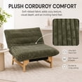 thumbnail image 6 of 43" Oversized Accent Chair, Paproos Comfy Reading Chair, Cloud Lounge Accent Chair Bean Bag Chair for Adults, Corduroy Upholstered&nbsp;Lazy Sofa for Living Room Bedroom, Antique Green, 6 of 10