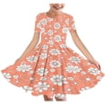 thumbnail image 1 of RXIRUCGD 2025 Summer Clothes for Kids Girl's Flower Print Short Sleeve Stretchy Dress Summer Sleeve Round Neck Dress Dance Skirt for Kids, 1 of 4