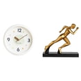 thumbnail image 1 of Reloj de pared redondo, silencioso, sin , de resina, para corredor, estatua, escultura de arte abstracto, figura decorativa elegante, adecuado p, 1 of 8
