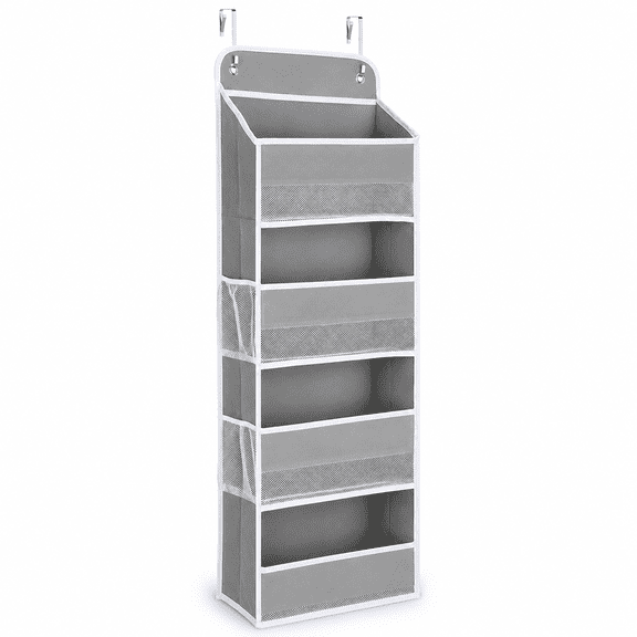 Over the Door Organizer,1 Pack 4-Tier Hanging Storage Nursery Shelves Baby Organizers,Gray