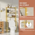thumbnail image 5 of 3-Tier Over The Toilet Storage, Freestanding Metal Bathroom Shelves, Space Saver Above The Over Toilet Storage Shelf for Bathroom (Gold), 5 of 14