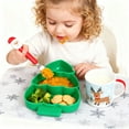 thumbnail image 6 of Christmas Tree Divided Serving Tray with Utensils, 3-Compartment Appetizer Platter with Suction Base, Holiday-Children's 4-Piece Dinner-Set, Christmas Dinnerware, 6 of 6