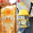 thumbnail image 5 of Linda botella de agua de pato con pajita, dijes kawaii y correa para niños, niñas, regalos escolares, 5 of 5