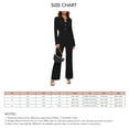 thumbnail image 3 of Femmes Combinaison à la Mode Pantalon Jambe Droite Bouton Tour vers le Bas Col Pur Combinaison de Couleur, 3 of 6